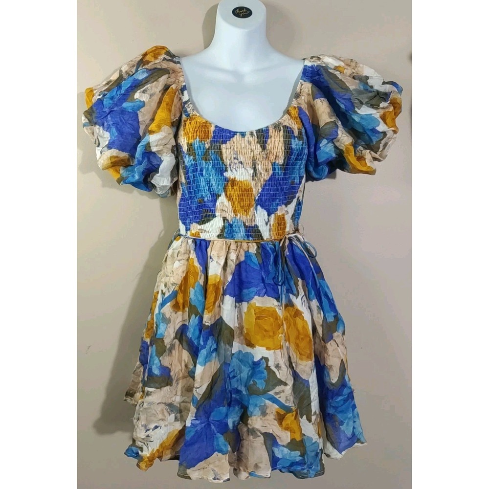 sage and paige Begonia Bloom Mini Floral Elastic Front Bust Dress Size M‎